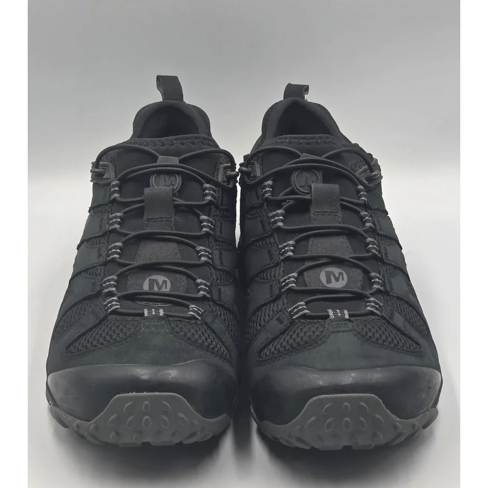 Merrell Chameleon 8 Mens 11 Waterproof Nubuck Leather Lace-Up Hiking Shoes Black